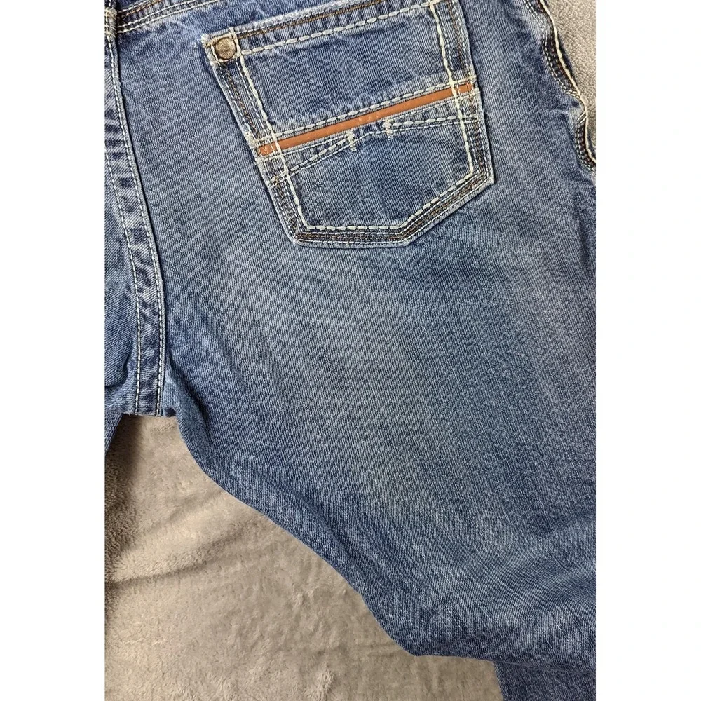 Ariat Jeans Mens 35x28 Blue M4 Relaxed Bootcut Denim Western Cowboy Rodeo READ